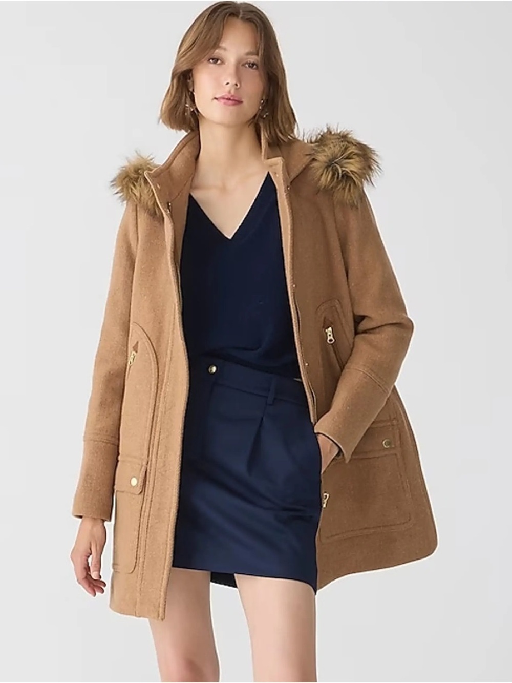 J. Crew Chateau Parka in Italian Stadium Cloth Wool Size 4